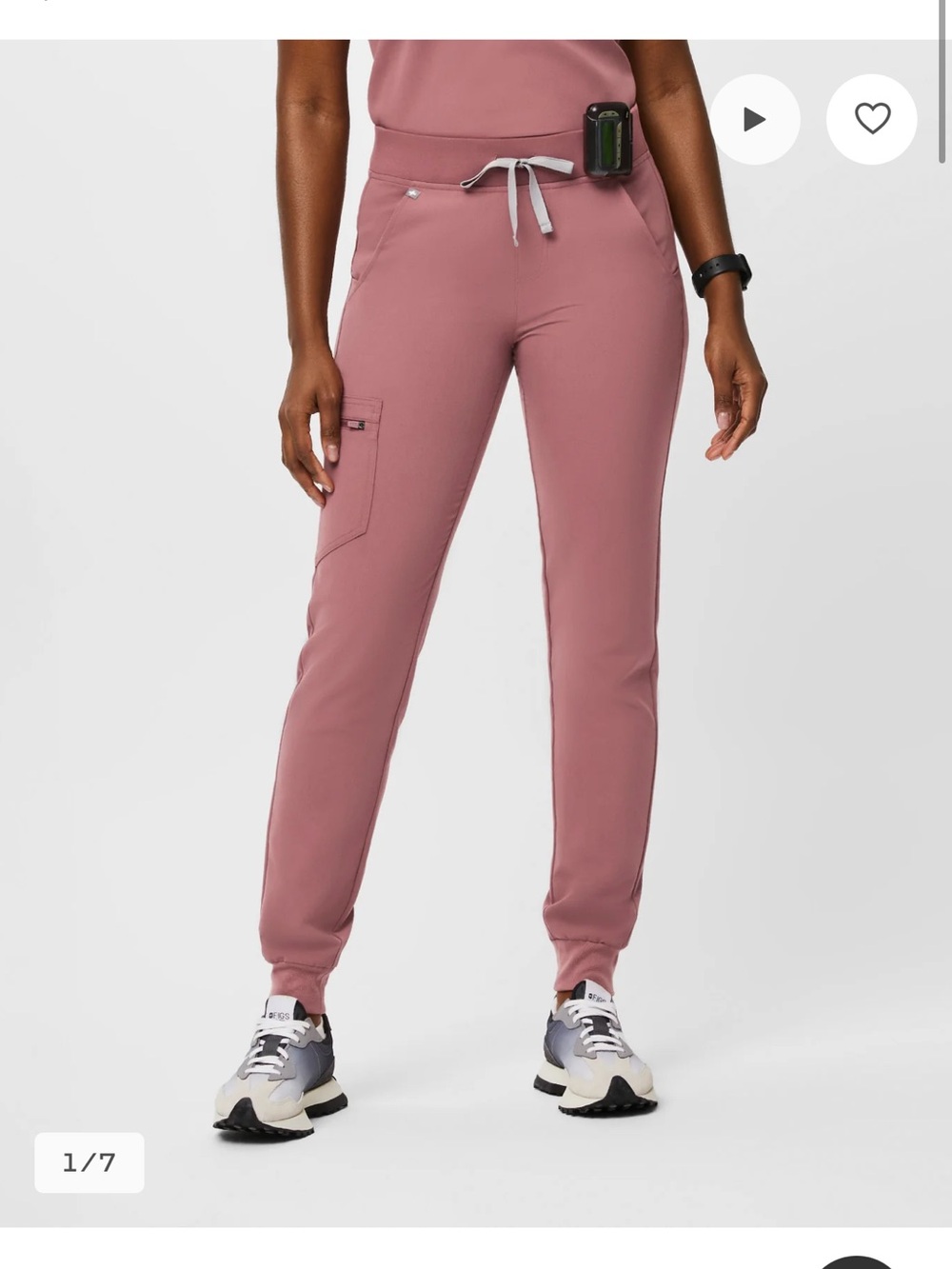 Figs Zamora Mauve Jogger Scrub Pants Small butter yellow drawstring